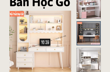 MẪU BÀN HỌC SINH CÓ GIÁ SÁCH BẰNG GỖ GIÁ RẺ - ĐẸP CHO BÉ - LẮP ĐẶT MIỄN PHÍ 