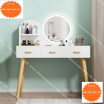 Bàn trang điểm thiết kế kèm gương tròn BTĐ069
