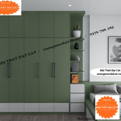 Tủ áo quần tone xanh lá MS22241