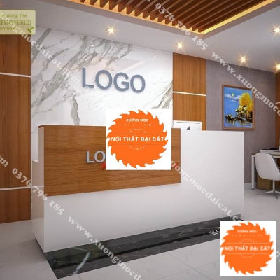 Vách logo cho quầy lễ tân MS0023