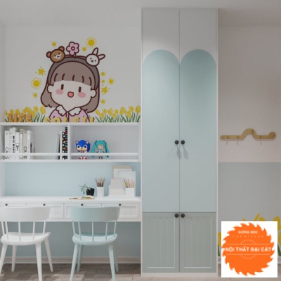 Bàn học kết hợp tủ áo quần BH033