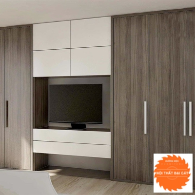 Tủ áo quần gỗ kết hợp kệ tivi đẹp TA105
