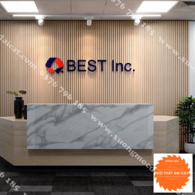 Vách logo cho quầy lễ tân MS0032