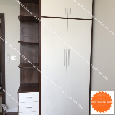 Tủ áo quần thiết kế kèm kệ TA208