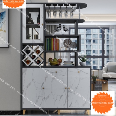 Tủ giày bằng gỗ kết hợp kệ rượu đẹp TG174