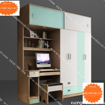 Tủ áo quần kết hợp bàn làm việc TA215