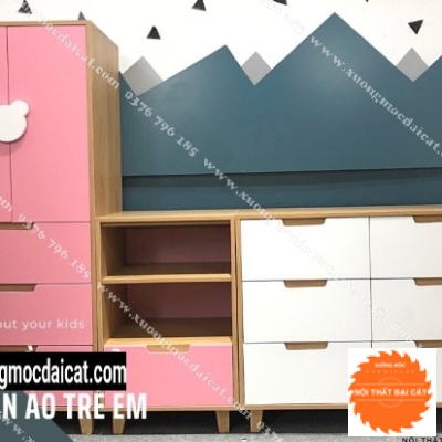 Tủ gỗ áo quần trẻ em thiết kế đa dạng đẹp 