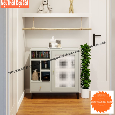 Tủ gỗ mây lưu trữ đồ thiết kế đẹp TGM007