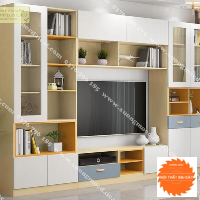 Kệ tivi thiết kế kết hợp kệ trang trí KTV046
