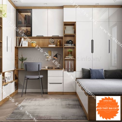 Tủ áo quần kết hợp bàn làm việc TA223
