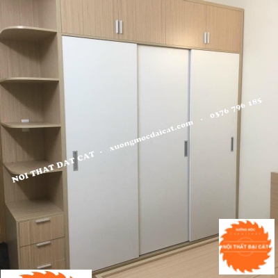 Tủ áo quần cửa lùa kết hợp kệ MS22188