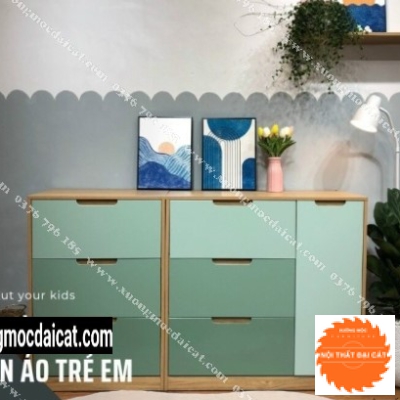 Tủ áo quần đẹp thết kế tone xanh lá đơn giản 