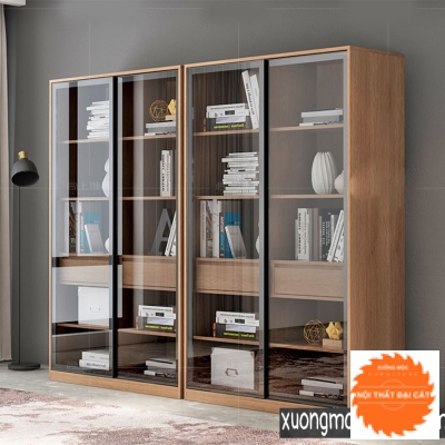 Tủ hồ sơ thiết kế gỗ cánh kính THS011