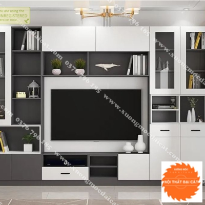 Kệ tivi kết hợp tủ trang trí tiện nghi KTV041