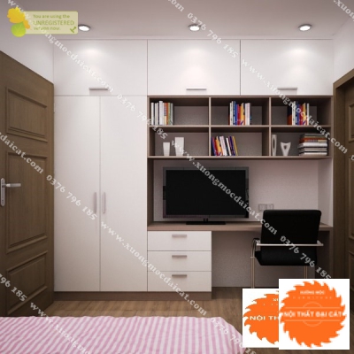 Tủ áo quần kết hợp bàn làm việc TA228