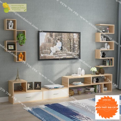 Kệ tivi thiết kế kết hợp kệ trang trí KTV271