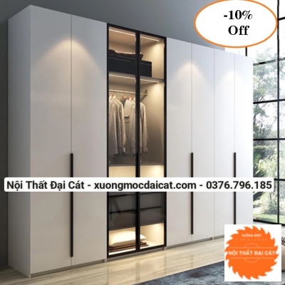 Tủ áo quần gỗ lộng kính MS22207