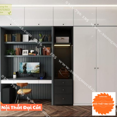 Tủ áo quần kết hợp bàn học MS22167