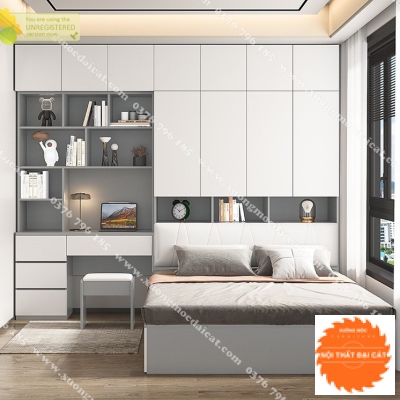 Tủ áo quần kết hợp bàn học MS22170