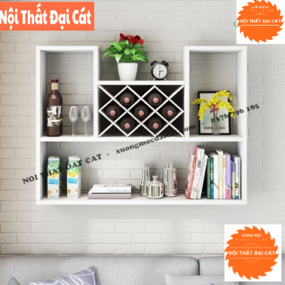 Kệ rượu treo tường bằng gỗ MDF TR073