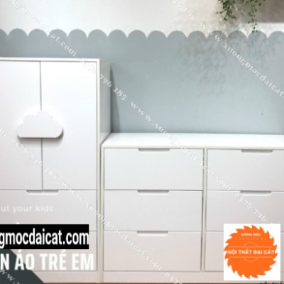 Tủ gỗ quần áo trẻ em nhiều ngăn gỗ công nghiệp cao cấp