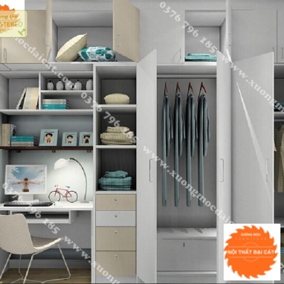 Tủ áo quần kết hợp bàn học MS22173