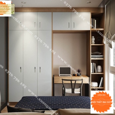 Tủ áo quần kết hợp bàn học MS22174