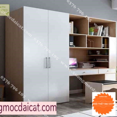 Tủ áo quần kết hợp bàn học MS22175