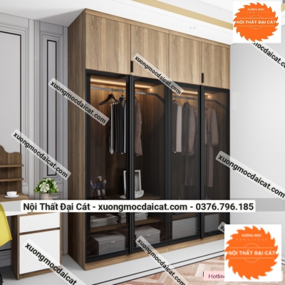 Tủ áo quần 4 cánh kính MS22218