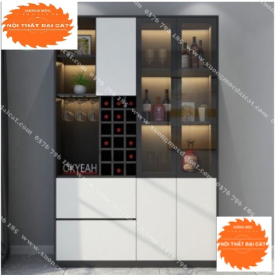 Tủ rượu thiết kế lộng kính đẹp TR045
