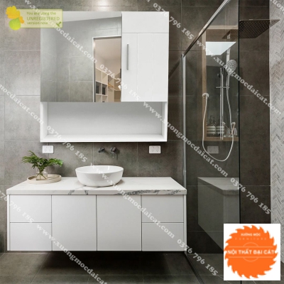 Tủ lavabo kèm tủ kính treo tường LVB027