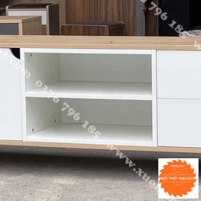 Kệ tivi thân gỗ cánh trắng KTV279