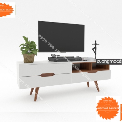 Kệ tivi chân gỗ 3 hộc kéo KTV281