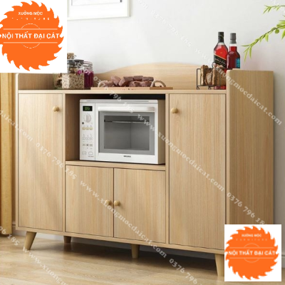 Tủ bếp gỗ màu vàng nhạt nhỏ gọn đẹp TBN055
