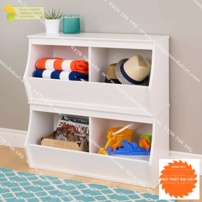 Kệ đồ chơi gỗ cho phòng ngủ bé KĐC017