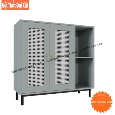 Tủ gỗ mây 3 cánh lưu trữ đồ, trang trí TGM009