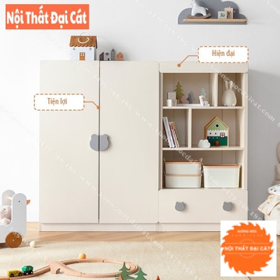 Tủ gỗ để đồ cho bé dễ thương TTE052