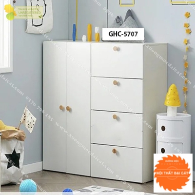 Tủ áo quần gỗ 4 hộc kéo kết hợp 2 cánh mở
