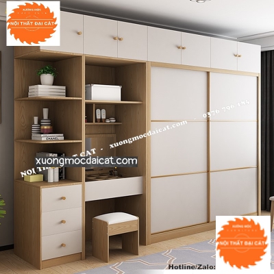 Tủ áo quần cửa lùa kết hợp bàn trang điểm MS22275