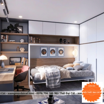 Giường gấp thành tủ thiết kế tiện lợi GG017