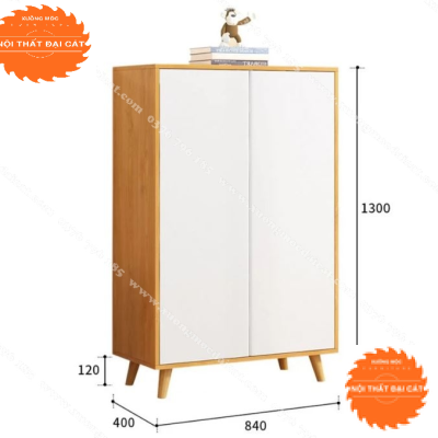 Tủ áo quần trẻ em 2 cánh đơn giản 