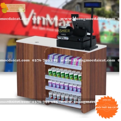 Quầy thu ngân gỗ nhỏ gọn QTN022