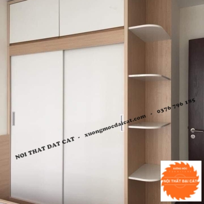 Tủ áo quần thân gỗ cánh trắng MS22285