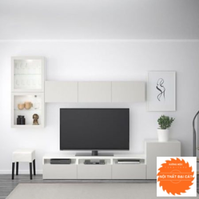 Kệ tivi kết hợp tủ trang trí treo tường KTV028