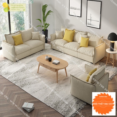 Ghế sofa văng bọc nỉ phòng khách cao cấp
