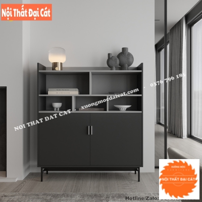 Tủ bếp gỗ công nghiệp tone đen TBN062