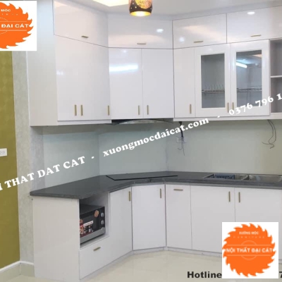 Tủ bếp tone trắng đẹp MS0024 