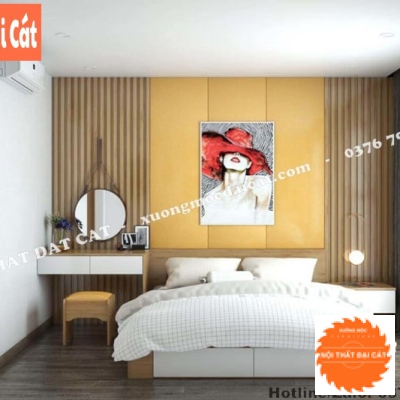 Vách ốp đầu giường thiết kế vách nan và vách phẳng VOĐG019