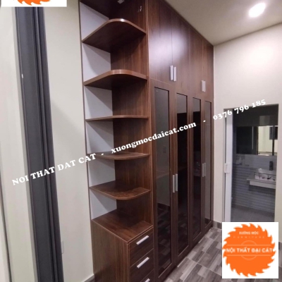 Tủ áo quần gỗ lộng kính MS22181