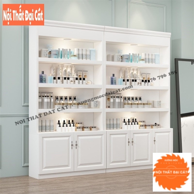 Tủ decor nail gỗ cao cấp - Đèn led & Vòm nổi bật TN018